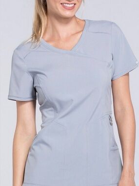 Cherokee Infinity Mock Wrap Scrub Top
